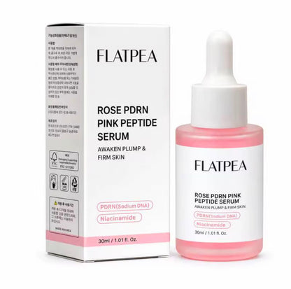Flatpea Rose PDRN Pink Peptide Serum bottle and box